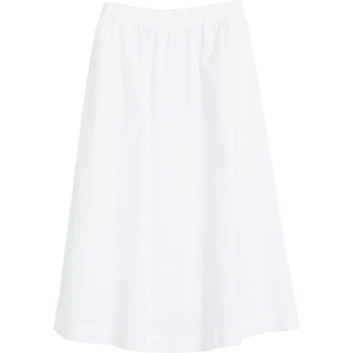 Faltenrock S.OLIVER, Damen, Gr. 46, weiß, Web, Obermaterial: 60% Baumwolle, 40% Lyocell, unifarben, normal lang, Röcke Faltenrock, Sommerrock mit elastischem Bund