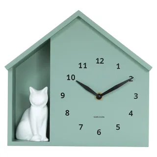 Karlsson Kuckucksuhr Katze Sitting Cat Grayed Jade - Grau