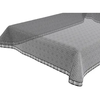 BEAUTEX Moa Weichschaum Tischdecke mit Fransen, Garten, Balkon, Terrasse, Camping - Rund 160 cm, Anthrazit