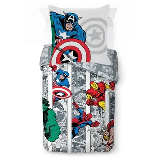 Marvel Comics Kinderbettwäsche Baumwolle Bunt 135 x 200 cm + 80 x 80 cm