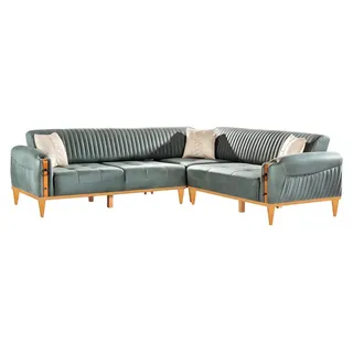 Sofa L-Form Ledersofa Couch Wohnlandschaft Garnitur Design Modern Sofa Ecksofa
