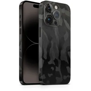 TF Skins Skin passend für iPhone 13 Pro Skin/Schutzfolie für die Rückseite und Seiten inkl. Kameraschutz Schutz vor Kratzern Decal Wrap (Shadow Black)