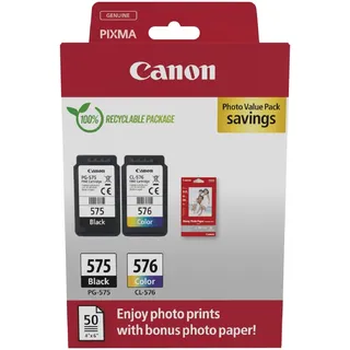 Canon PG-575 schwarz + CL-576 CMY