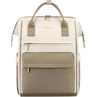 LOVEVOOK Damen Rucksack USB Ladeanschluss 17 Zoll Laptop Beige Khaki