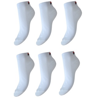 Fila Unisex Quarter Socken, Weiß, 39-42