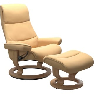 Stressless Stressless® Relaxsessel »View«, (Set, Relaxsessel mit Hocker), mit Classic Base, Größe L,Gestell Eiche