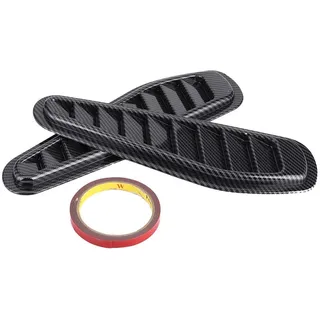 lufteinlass auto,Motorhaube Lufteinlass,Dekorative Lufteinlässe Schwarz Auto,Lufteinlass Schaufel,Luftstrom-Einlassabdeckung,2 Stück Kohlefaser-Stil Auto Luftstrom-Einlass Dekorative Scoop Bonnet Vent