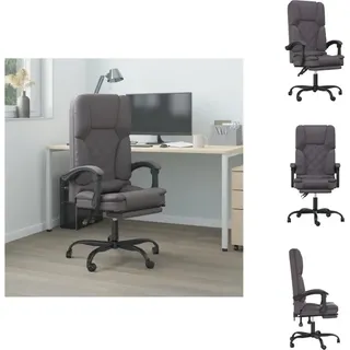 vidaXL Bürostuhl mit Massagefunktion Grau Kunstleder -  Bürostühle - Grau