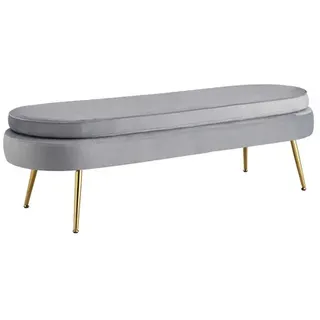 SalesFever Sitzpouf, BxH: 142 x 41 cm, Metall/Samt (100% Polyester) - grau