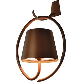 Poldina Corten LED-Wandleuchte mit Haken, wiederaufladbar und dimmbar mit Batterie bis zu 12 Stunden