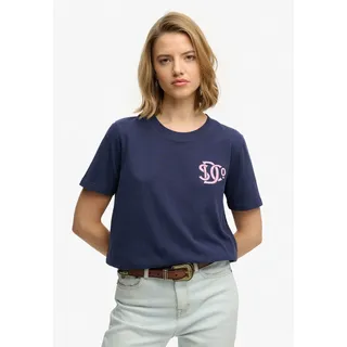Superdry T-Shirt "SD&CO NEON RELAXED TEE" aus Baumwolle, Relaxed Fit, gerader Abschluss, normale Länge, Rundhals, eclipse navy