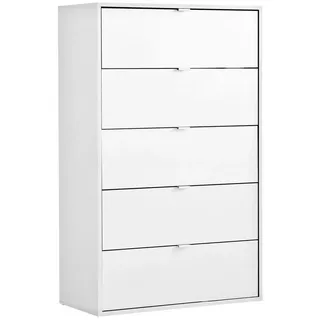 mokebo Kommode mit 5 Schubladen in Weiß Die Stilvolle Highboard, Anrichte, Sideboard