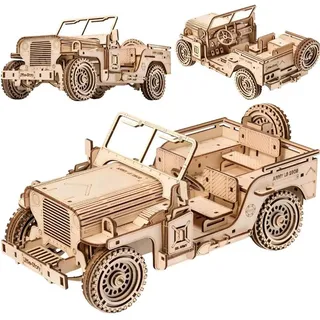 SCHÖNE IDEE Holzpuzzle 3D-Modell Militärjeep E014