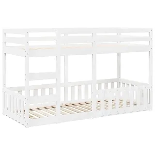 vidaXL Etagenbett vidaXL 90 x 200 cm Kiefer massiv weiß