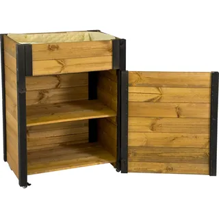 Dobar green label Hochbeet 60 x 40 x 80 cm Schwarz-Braun