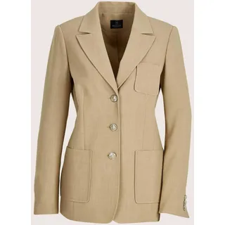 Jackenblazer MADELEINE "Blazer Stilvoller Einreiher mit Reverskragen", Damen, Gr. 34, beige, Obermaterial: 77% Polyester PES. 19% Viskose CV. 4% Elasthan EL., Modern, Blazer Jackenblazer, Edle Melange-Qualität