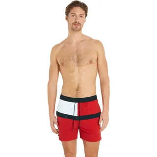 Tommy Hilfiger Herren Badehose Medium Drawstring Mittellang, Rot (Primary Red), XXL