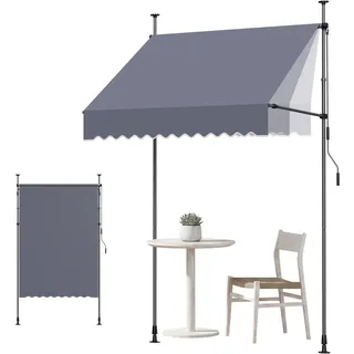 Vevor Klemmmarkise 150 cm dunkelgrau