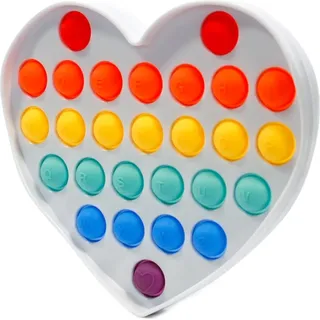 Push Pop It Fidget Toy Herz mit Buchstaben - Anti-Stress Spielzeug Silikon Lernspielzeug