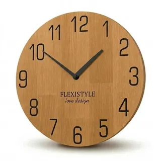 OEM FLEXISTYLE Wanduhr 30 cm 100% Eiche Holzoptik