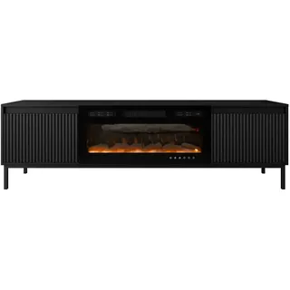 Mirjan24 Ozmi 2K EF TV-Lowboard 174x52x40 cm Schwarz Holzwerkstoff