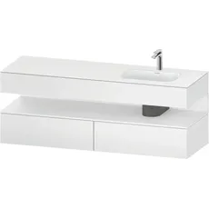 Duravit Qatego Einbauwaschtisch mit Konsolenwaschtischunterbau, 1600x550x600mm, Nische Weiß Matt, Becken rechts, QA4796018, Farbe: Weiß Matt/mit Nischenbeleuchtung