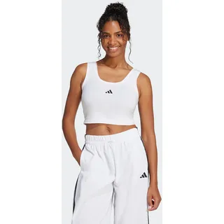 Tanktop ADIDAS SPORTSWEAR "ESSENTIALS SMALL LOGO COTTON LIFESTYLE", Damen, Gr. XL, schwarz-weiß (weiß, schwarz), Obermaterial: 93% Baumwolle, 7% Elasthan, Rundhals, Tops Tanktop, schmale Passform, leichtes und luftiges Design