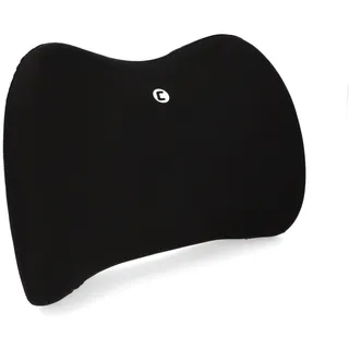 cartrend Lendenkissen Memory Foam, ergonomisches Rückenkissen für Auto, Büro & Reisen, atmungsaktiv, Abnehmbarer Bezug, Unterstützung für gesunde Sitzhaltung, 1 Stück, schwarz