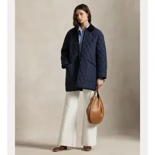 Polo Ralph Lauren für Damen. 211971180003 Marineblauer Steppmantel (M), Lässig, Polyester