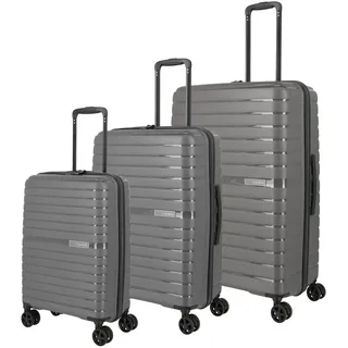 Travelite 4-Rad Koffer Set 3 teilig Größen L/M/S, Gepäck Serie TRIENT: Hartschalen Trolleys mit TSA Kombinationsschloss (Handgepäck Koffer ohne TSA)