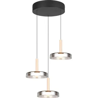 Trio CELESTE 1-flg. 200 cm rund schwarz Metall, Glas