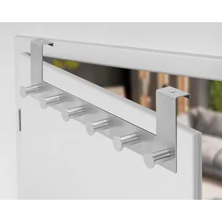 Stahlia Türhaken zum Einhängen Edelstahl gebürstet Handtuchhalter 6 Haken Garderobenhaken Kleiderhaken RUND Türhaken Garderobenleiste Türgarderobe