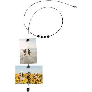 Walther design Fotoseil schwarz 1,5 m aus Metall mit schwarzen Holzmagnete, PIMP AND CREATE MD155B