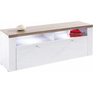 OTTO home Larona Lowboard 140 cm Weiß/Holz/Kunststoff/Metall