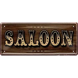 WOGEKA ART Retro Blechschild - Saloon Western Ranch - witziger Spruch als Geschenk-Idee zum Geburtstag Weihnachten zur Dekoration 28x12 cm Vintage-Design aus Metall 1192
