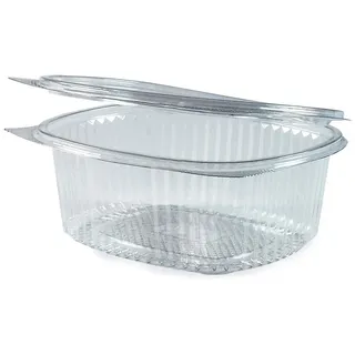 Feinkostbecher oval klar mit Deckel 500 ml (PET), 50 Stk.