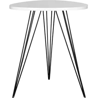 SAFAVIEH Zeitgenössisch Akzenttisch aus Holz, Weiß und Schwarz, 50 X 50 X 59.94