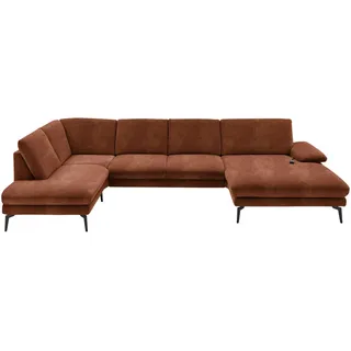 Dieter Knoll Wohnlandschaft , Kupferfarben , Textil , U-Form , 344x208 cm , Fußauswahl, Stoffauswahl, Sitzqualitäten, seitenverkehrt erhältlich, Hocker erhältlich, Rücken echt, individuell planbar, haustierfreundlicher Bezug , Wohnzimmer, Sofas & Couches, Wohnlandschaften, Wohnlandschaften in U-Form