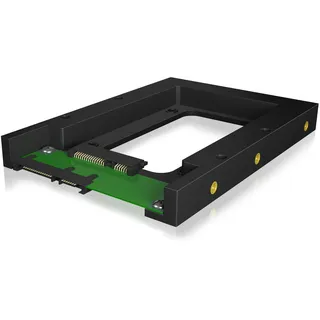 Icy Box IB-2538StS 2,5 zu 3,5 Konverter 1x Zoll auf 1x Zoll für SATA HDD/SSD, Kunststoff, Messinggewinde, SATA III, schwarz
