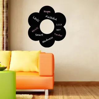 Ambiance Sticker Kreidetafel – Wandsticker, selbstklebend, abwischbar, Motiv: Blume, 50 x 45 cm