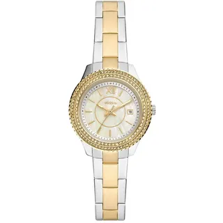 Fossil Stella Watch für Damen, Quarz-Dreizeiger-Datumswerk mit Edelstahlarmband