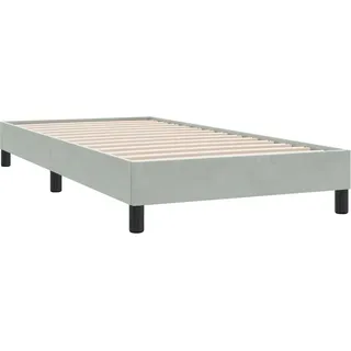 vidaXL Bettgestell ohne Matratze Hellgrau 100x220 cm Samt - Grau