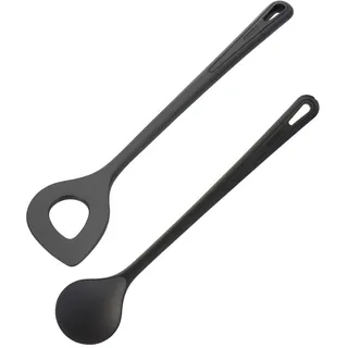 Westmark Spitzlochlöffel + Rühr-/Kochlöffel-Set 2tlg. Hochhitzebeständig bis 270 °C Kunststoff Schwarz