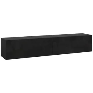 [en.casa] Evaton Hängelowboard 160 x 32 x 30 cm Schwarz Hochglanz Spanplatte