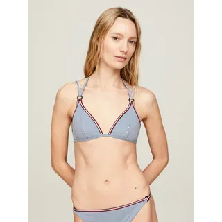 Tommy Hilfiger Swimwear Triangel-Bikini-Top »TRIANGLE FIXED RP PRINT« mit Zierringen, blau