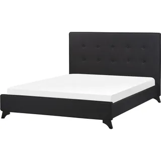 Beliani Polsterbett Schwarz Ambassador - Textil , 140x200 cm , Schlafzimmer, Betten, Polsterbetten