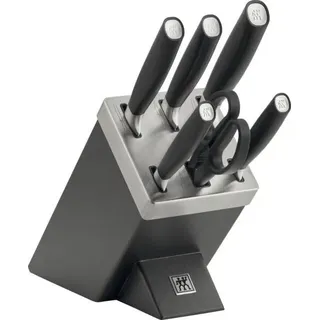 ZWILLING All*Star Messerblockset mit KiS Techn.,7-tlg., Esche,silber-anthrazit - Schwarz