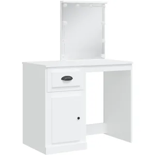 vidaXL Schminktisch mit LED-Leuchten Weiß 90x42x132,5 cm - Weiß