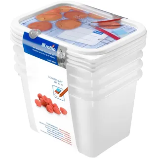 Rotho Frischhaltedose rechteckig weiß 15,7 x 11,8 x 10,0 cm 1 l 4-teiliges Set
