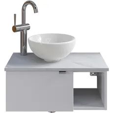 Saphir Waschtisch »Serie 6915 Waschschale mit Unterschrank für Gästebad, Gäste WC«, 61 cm breit, 1 Tür, offenes Fach, kleine Bäder, ohne Armatur, weiß